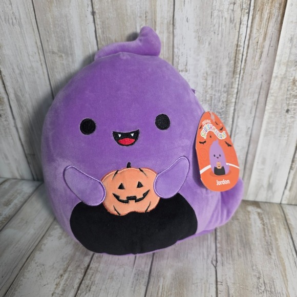 Squishmallows Other - Squishmallows Jordon the Purple Ghost with Pumpkin Halloween Plush 12 inch NWT